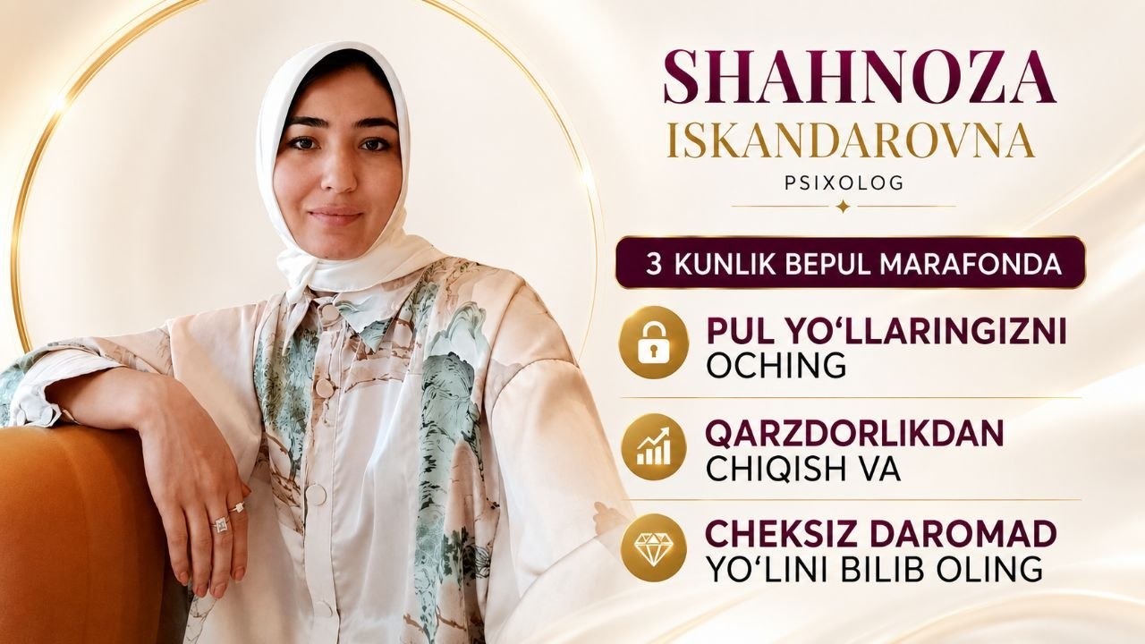 26–27–28–iyul |Ayollik Jozibasi|Bepul masterklass
