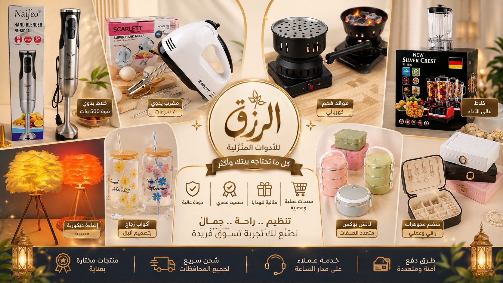 شركة الرزق للاستيراد الادوات المنزليه