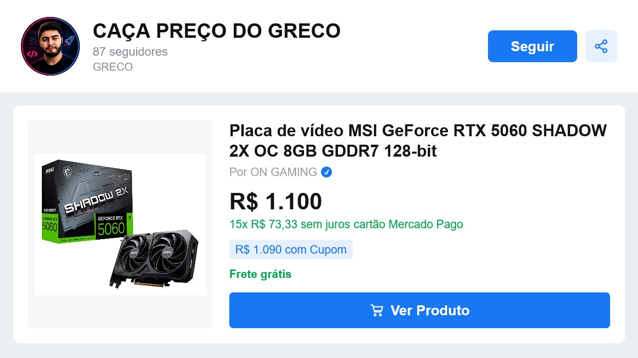 CAÇA PREÇO DO GRECO